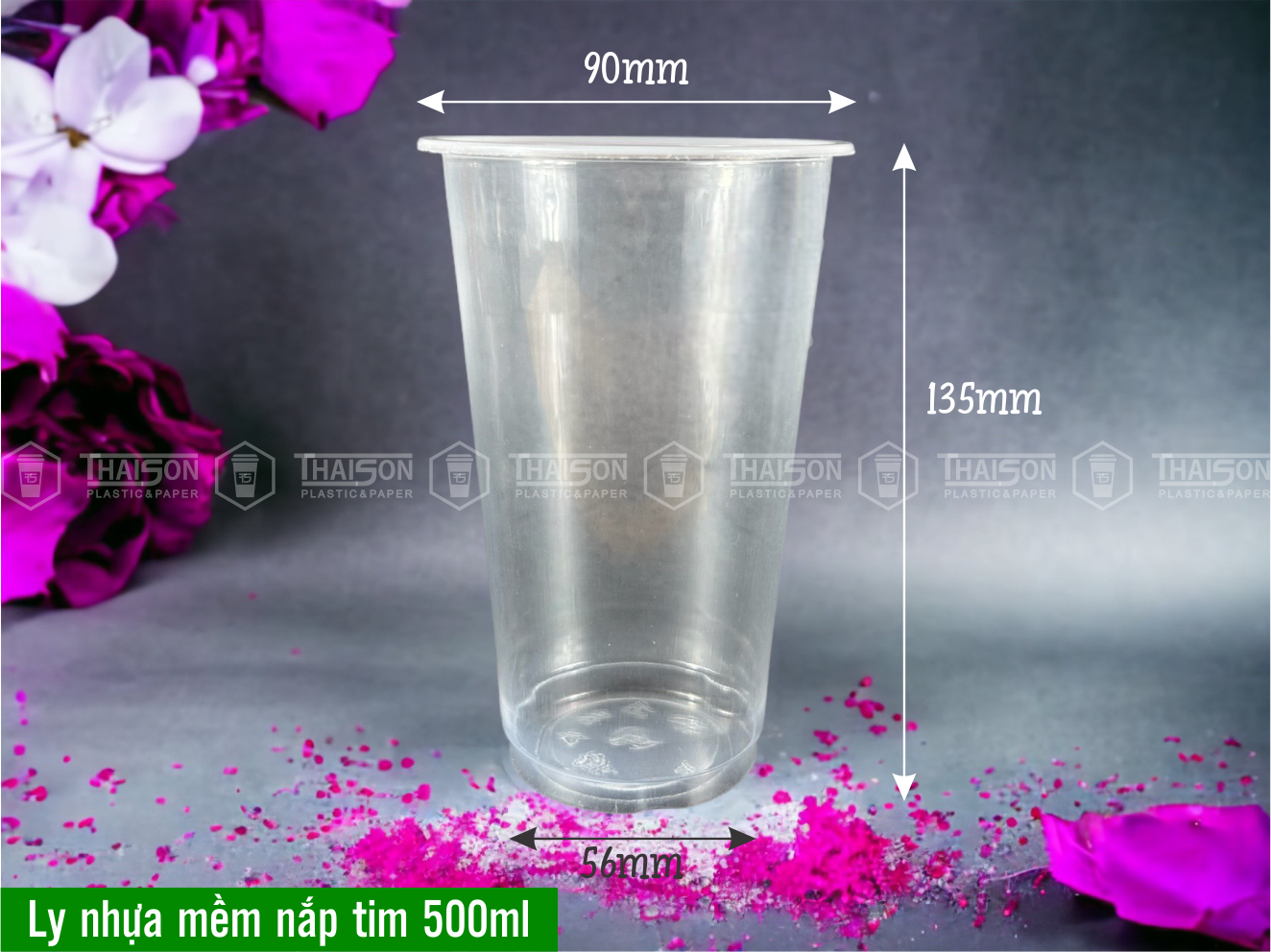 Ly Nhựa Mềm Nắp Tim 500ml