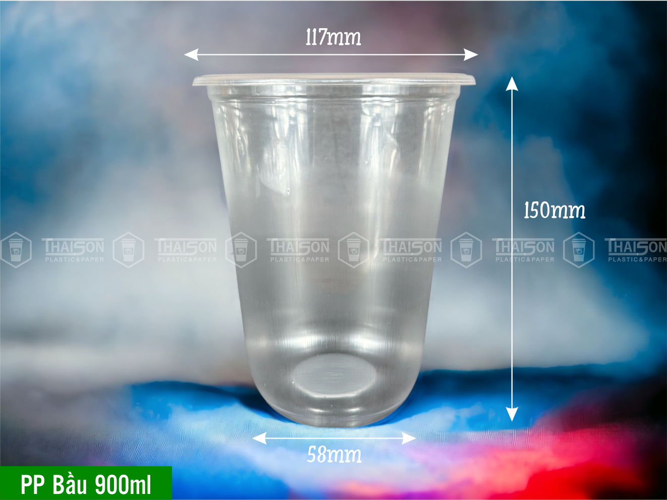 Ly Nhựa PP 900ml Đáy Bầu