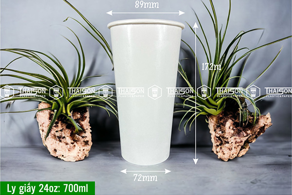 Ly giấy trắng một lớp 700ml ~ 24oz