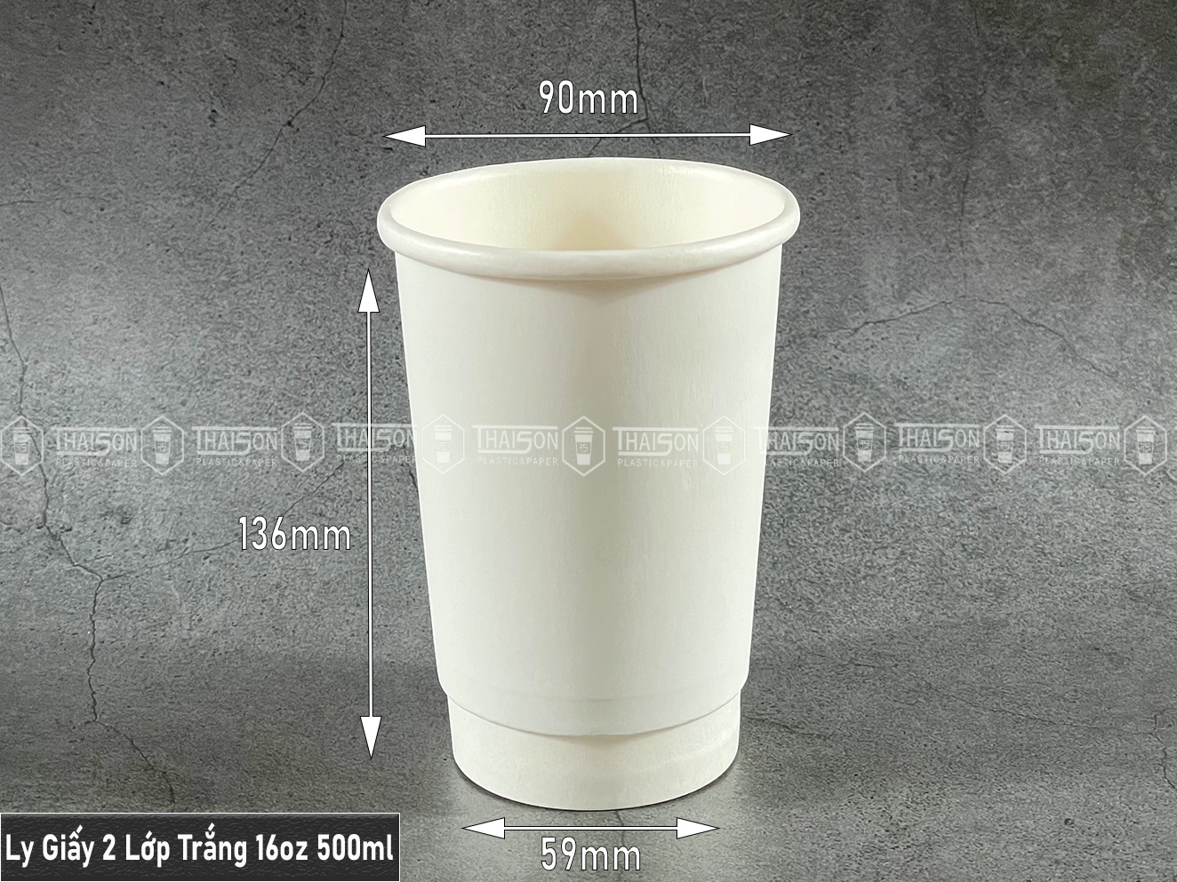 Ly Giấy 2 Lớp Trắng 16oz 500ML