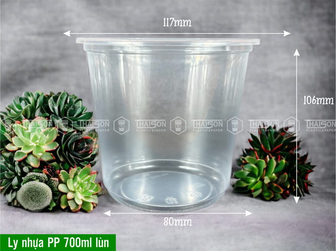 Ly Nhựa PP 700ml Lùn